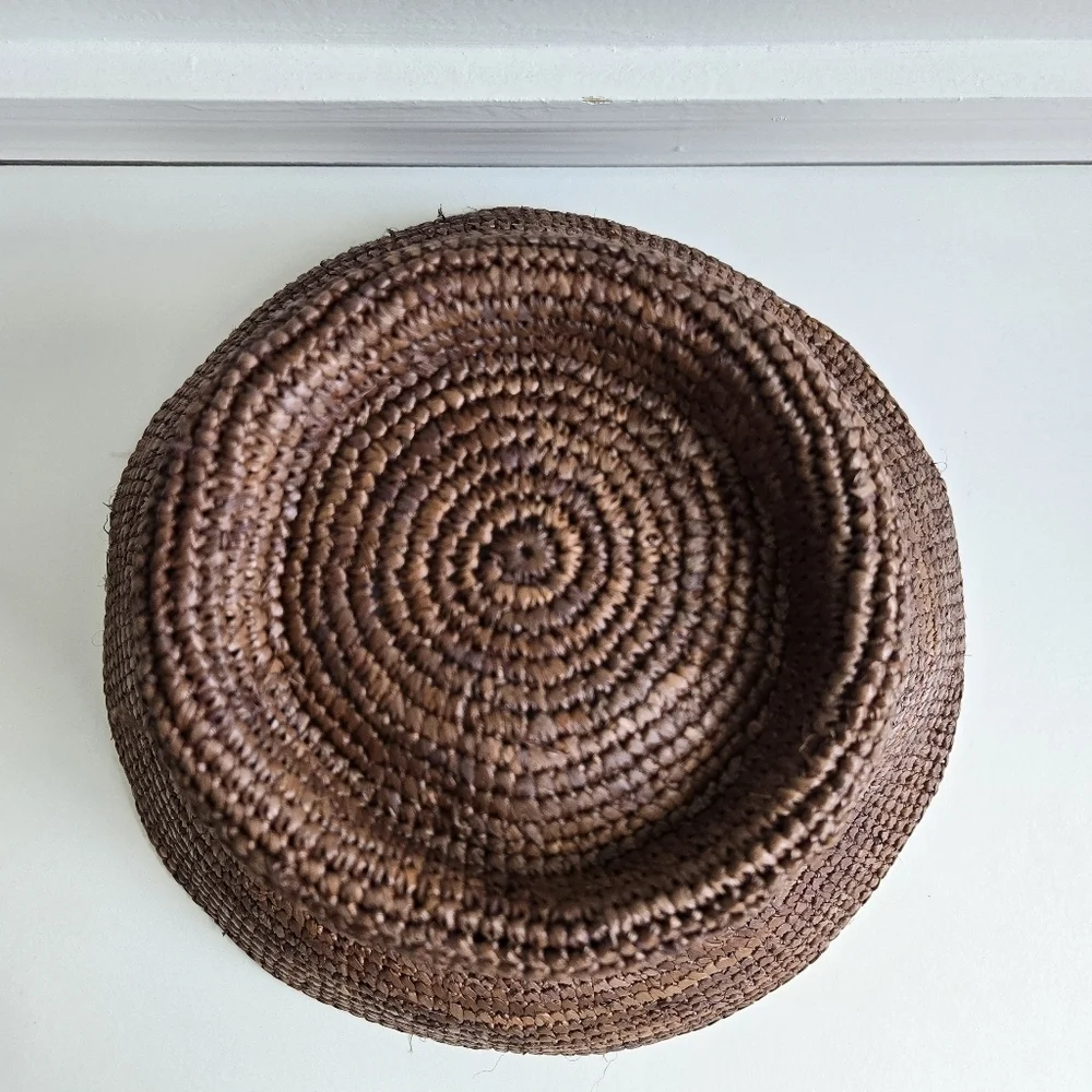 New Wyeth Tali 100% Raffia Straw Chocolate Bucket Hat One Size NWT - Picture 8 of 11